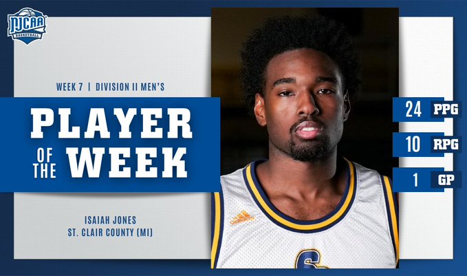 Men's Basketball: Isaiah Jones Earns NJCAA Player of the Week
