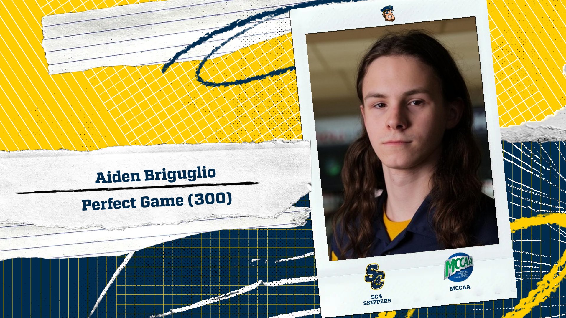 Men's Bowling: Briguglio Bowls a Perfect 300 while the Skippers Finish 3rd at Mid Michigan