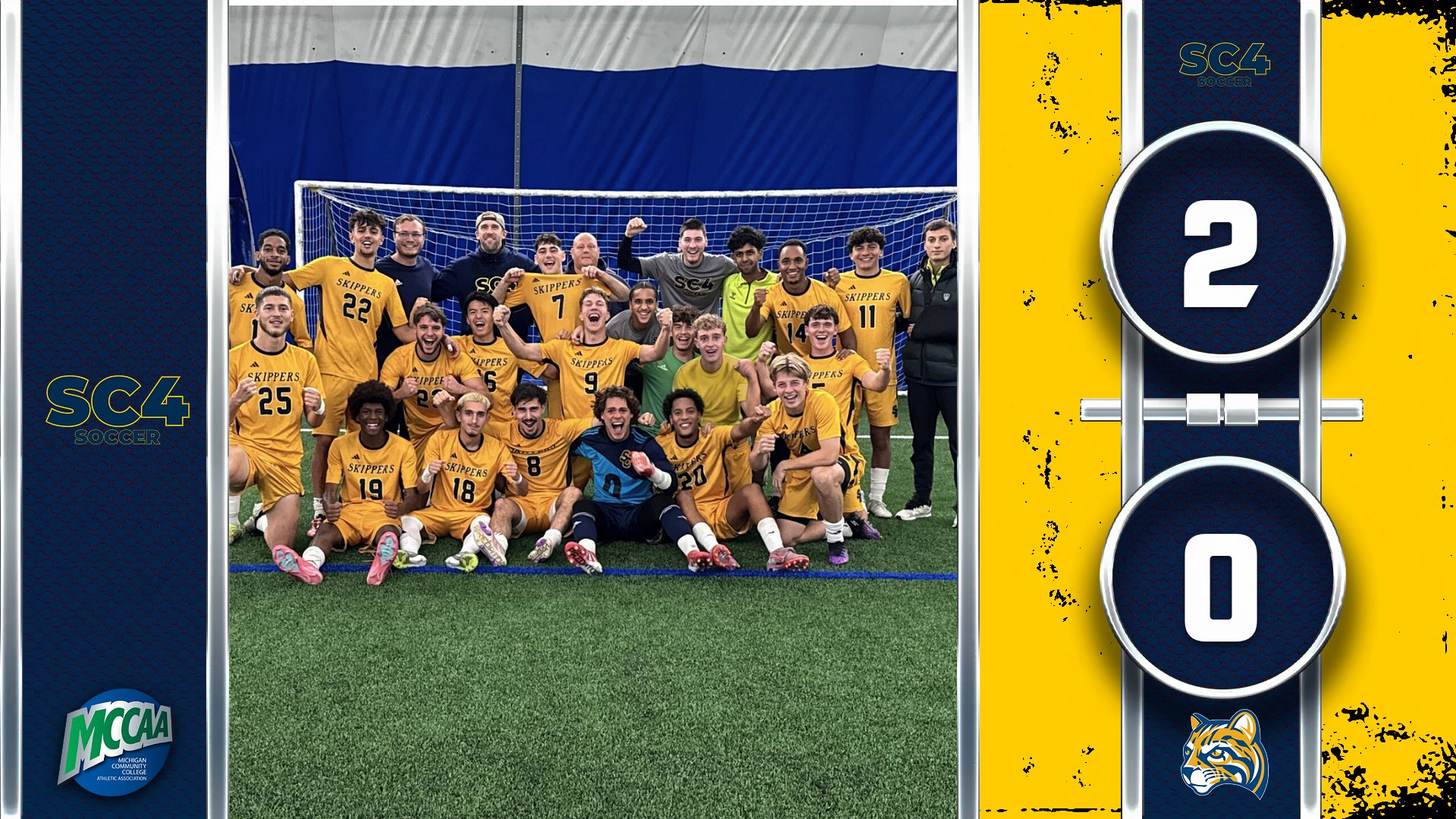 SC4 Men&rsquo;s Soccer Clinches First-Ever MCCAA Championship with 2-0 Win Over Schoolcraft
