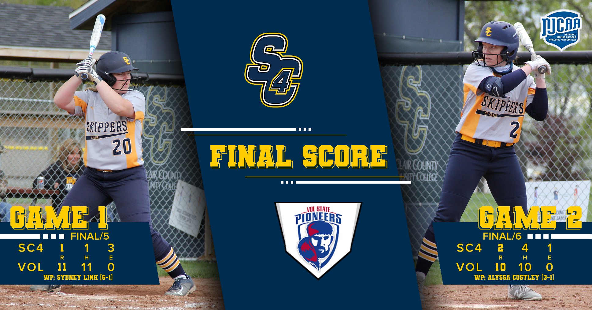 Ali Lacey and Grace Lucas_SC4 softball Opening day final score
