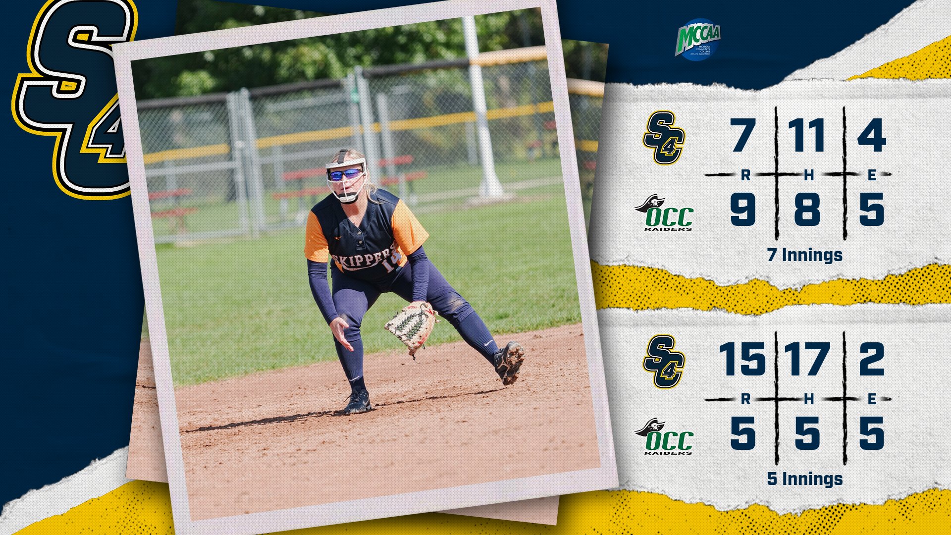 Softball: The Skippers Split First Conference Double Header